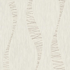 Wallpaper fleece embossed vinyl brocade waves cream Change