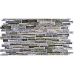 Декоративное 3Д панно стеновое каменная стена серое ПВХ 977 x 496мм, 4614