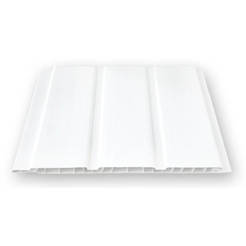PVC paneling 20 x 260 x 0.8 cm white gloss with grooves