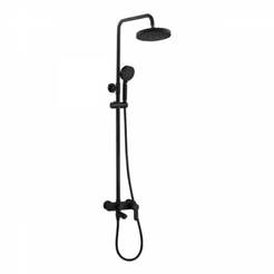 Shower system with brass faucet, round cake color black 11000B