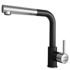 Standing kitchen faucet - with pull-out shower, Italian, black