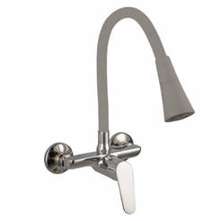 Havanna wall-mounted kitchen faucet, silicone winch, gray mat