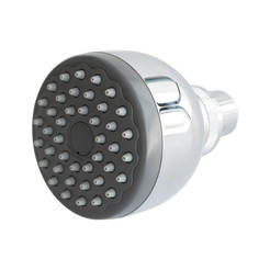 Plastic self-cleaning head for stationary shower bar