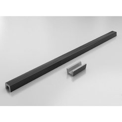 Threshold for shower cubicle straight 180 cm polymer marble, black granite