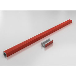 Shower threshold straight 180 cm polymer marble, ruby red