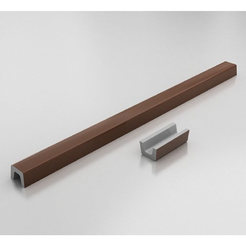 Threshold for shower cubicle straight 140 cm polymer marble, light wenge