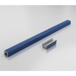 Shower threshold straight 140 cm polymer marble, blue granite