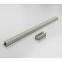 Threshold for shower cubicle straight 140 cm polymer marble, stainless steel