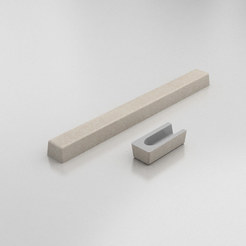 Threshold for a shower cubicle, straight 90 cm, color #800, with a rounded edge, granixite