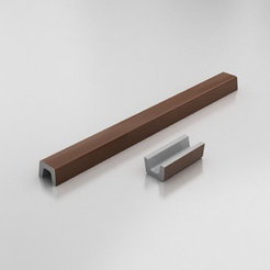 Threshold for shower cubicle straight 100 cm polymer marble, light wenge