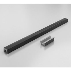 Threshold for shower cubicle straight 140 cm polymer marble, black granite