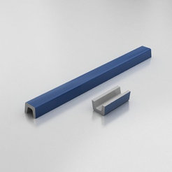 Threshold for shower cubicle straight 100 cm polymer marble, blue granite