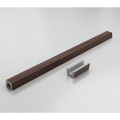 Threshold for shower cubicle straight 140 cm polymer marble, dark wenge