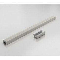 Threshold for a shower cubicle straight 140 cm with a rounded edge, polymer marble, gray granite