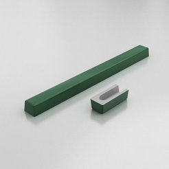 Threshold for a shower cubicle straight 100 cm with a rounded edge, polymer marble, green granite
