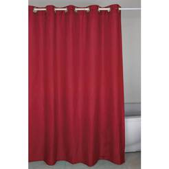Bathroom curtain 180 x 200 cm, 100% polyester, red, with rings