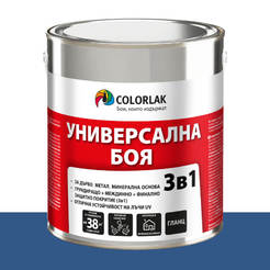 Краска универсальная 3 в 1 Universal S2130 синий глянец C4550 2,5л COLORLAK