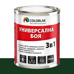 Краска универсальная 3 в 1 Universal S2130 темно-зеленый глянец C5400 500мл COLORLAK