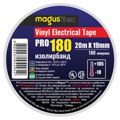 Insulation tape 19mm x 20m, 180 micron, white Magusflex