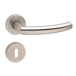 Simple door handle with rosette φ52mm, model 104 stainless steel