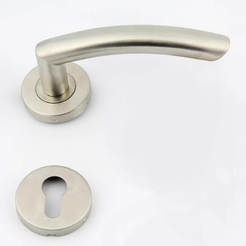 Secret door handle with rosette f52mm, model 104 stainless steel