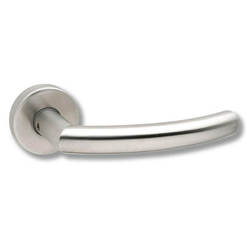 Service door handle with rosette f52mm, model 104 stainless steel