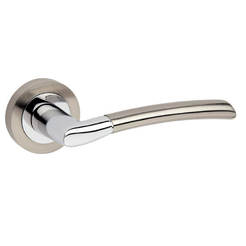 Simple door handle with rosette φ50mm, model 116 chrome satin/nickel, 2 pcs.