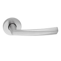 Simple door handle with rosette f50mm, model 199 satin/chrome