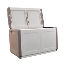 Garden storage chest PVC 230l, 96 x 53 x 57cm light and dark beige