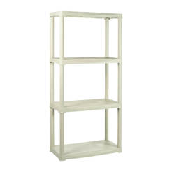 Plastic rack with 4 shelves 133 x 60 x 30cm, 20kg per shelf beige