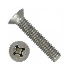 Screw for metal M4 x 30mm DIN965 milling head and cross slot, blister 25pcs