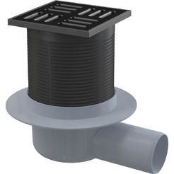 Horn siphon for bathroom f50 mm grid black matt APV-31 Black ALCADRAIN