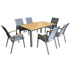 Oakville 7-piece metal polywood garden dining set