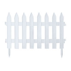 Decorative plastic fence for garden 350 x 40 cm white Garden Classic