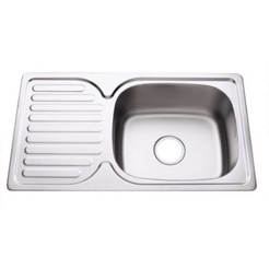 Кухненска мивка алпака 76 х 42 х 18см - единична, лява ICK 7642L INTER CERAMIC