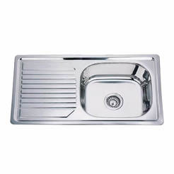Alpaca kitchen sink with drainer 81 x 43.5 x 16cm - single, left ICK 8244L INTER CERAMIC