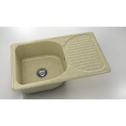 Kitchen sink with left / right top 80 x 49 cm, granite, Sandcastle