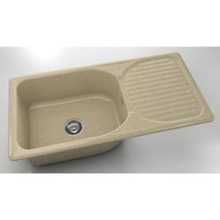 Kitchen sink with left/right top 95 x 49cm, granite, Cocoa Cream