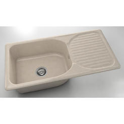 Kitchen sink with left / right top 95 x 49 cm, granite, Peach Freeze