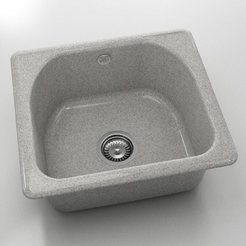 Single kitchen sink 51 x 46 cm, granite, Polar