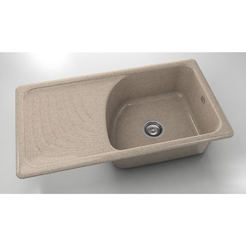 Kitchen sink with left top 90 x 49 cm, granite, Sandy Beach