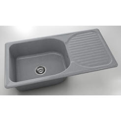 Kitchen sink with left / right top 95 x 49 cm, granite, City Gray