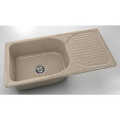 Kitchen sink with left / right top 95 x 49 cm, granite, Sandscastle