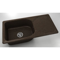 Kitchen sink with left / right top 95 x 49 cm, granite, Brownie