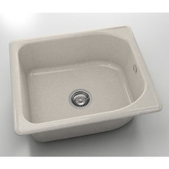 Single kitchen sink 51 x 60 cm, granite, Silver Stone