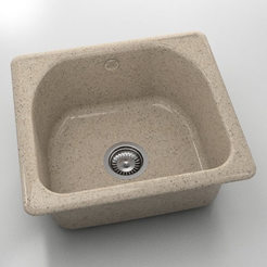 Single kitchen sink 51 x 46 cm, granite, Sandcastle