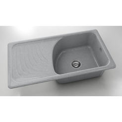 Kitchen sink with left top 90 x 49 cm, granite, Platinum