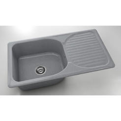 Kitchen sink with left / right top 90 x 49 cm, granite, City Gray