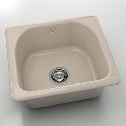 Single kitchen sink 51 x 46 cm, granite, Peach Freeze