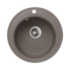 Композитна мивка кръгла ф49 х 19.5см сива ICGS 8301 GRAY INTER CERAMIC